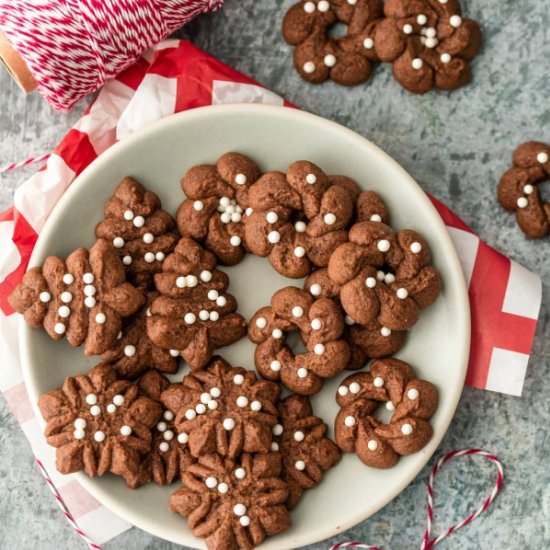 Chocolate Spritz Cookies - Recipe photo by the cookie rookie
