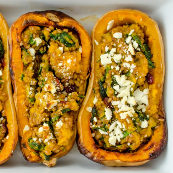 Wheat Berry Stuffed Spaghetti Squash - Recipe photo by palouse_brand