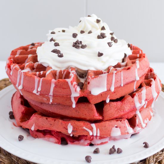 Red Velvet Belgian Waffles - Recipe photo by asliceofsweet