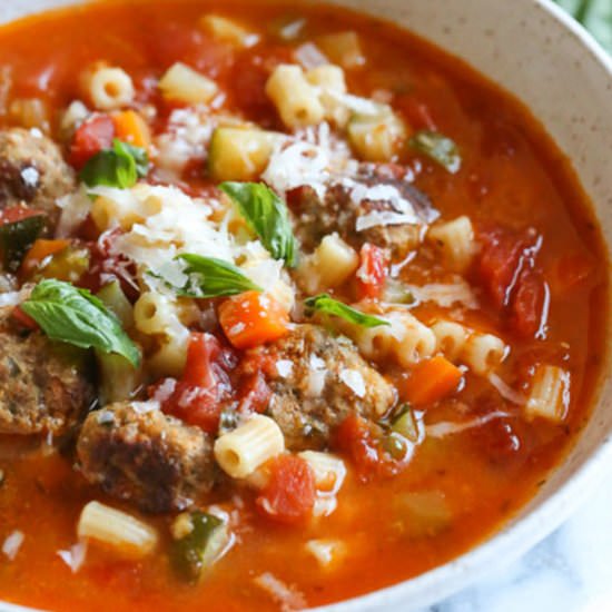 Turkey Meatball and Ditalini Soup - Recipe photo by Skinnytaste