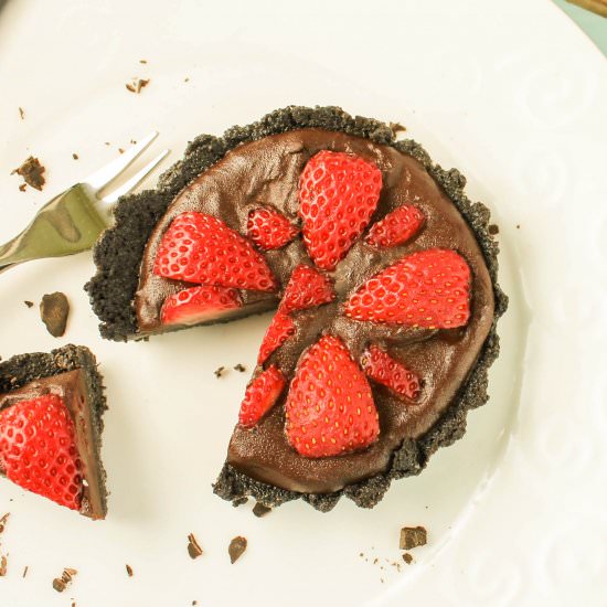 Chocolate Strawberry Tart - Recipe photo by tessadomesticdiva