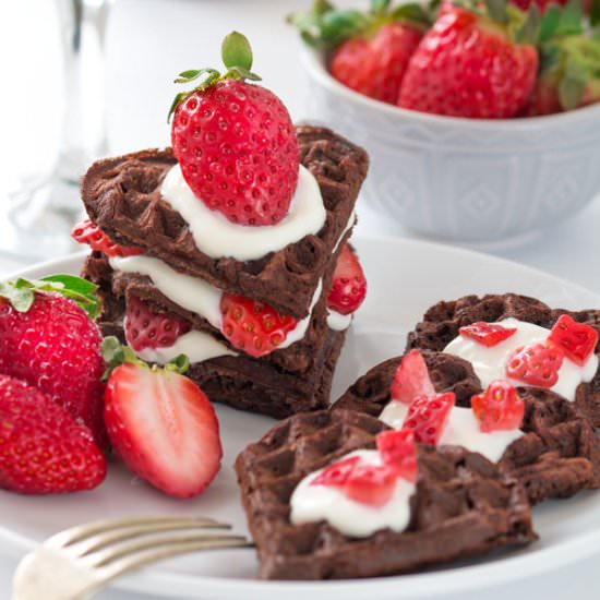 Healthy Homemade Chocolate Waffles - Recipe photo by thehealthytart