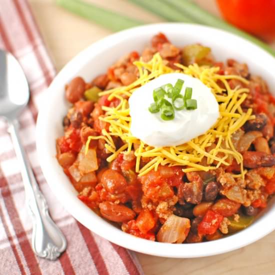 Three-Bean Chili - Recipe photo by savingcentbycent