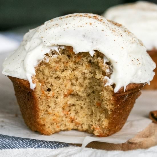 small batch carrot cake cupcakes - Recipe photo by aflavorjournal