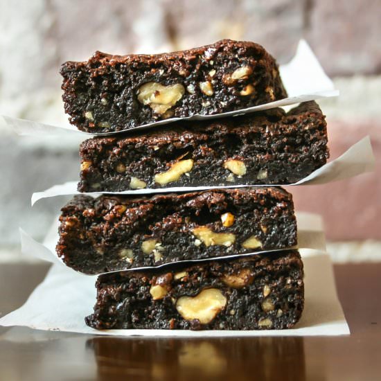 small batch walnut brownies - Recipe photo by aflavorjournal
