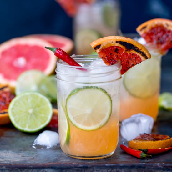 Charred Grapefruit/Ginger Mocktail - Recipe photo by KitchenSanctuary