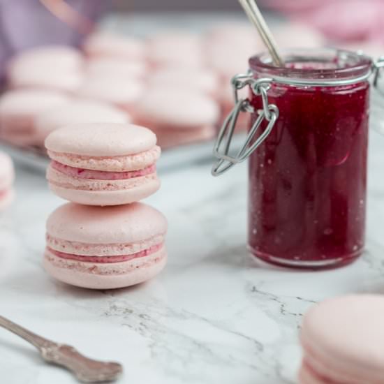 Rose preserve macarons - Recipe photo by electricbluefood
