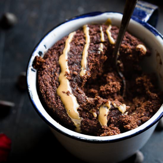 Paleo Chocolate Almond Mug Cake - Recipe photo by foodfaithfitness