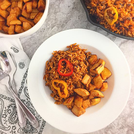 Jollof Rice and beans - Recipe photo by mydiasporakitchen
