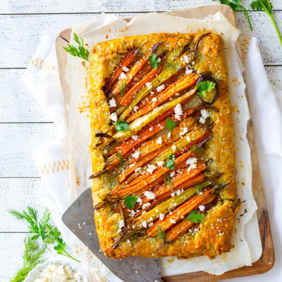 ROASTED CARROT & FETA GALETTE - Recipe photo by beckysuebakes