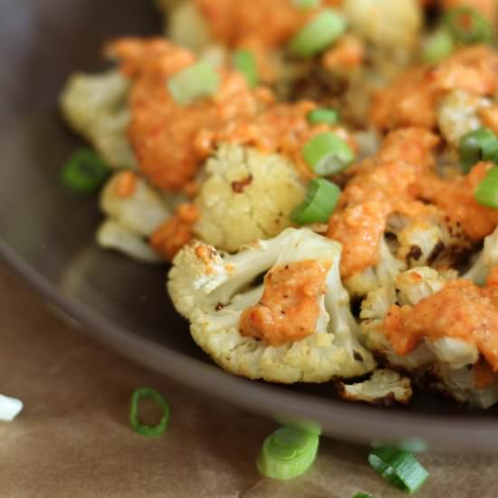 Cauliflower with Red Pepper Sauce - Recipe photo by thygoodness
