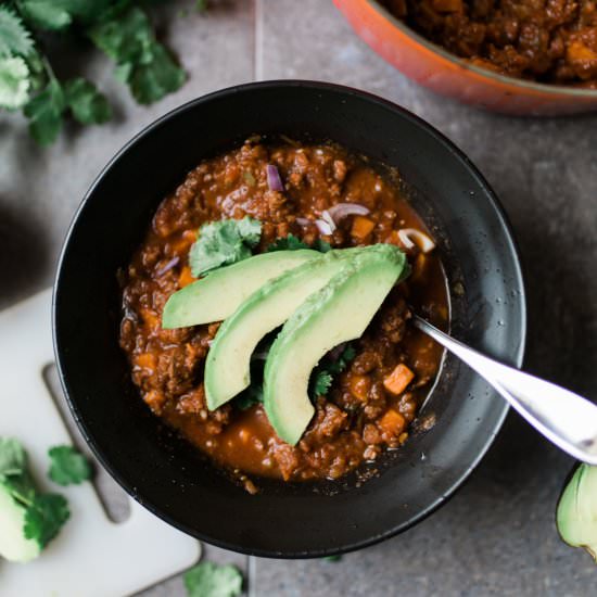 Smoky Bison Chili - Recipe photo by herheartandtable
