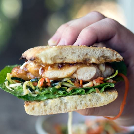Teriyaki chicken sandwiches - Recipe photo by Belly Rumbles