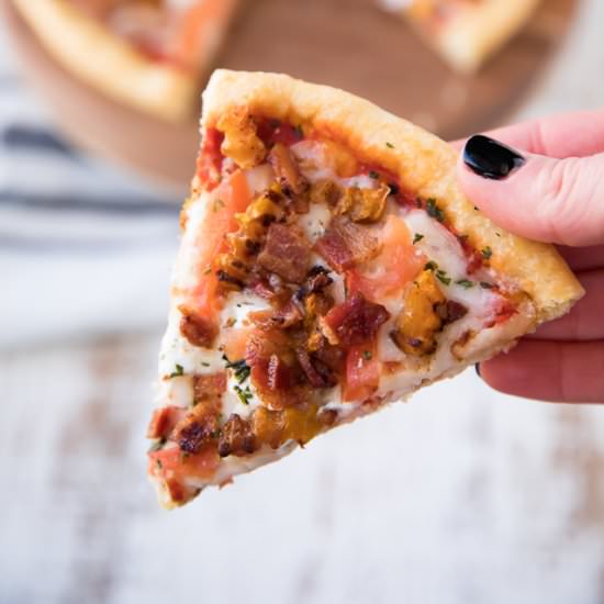 Butternut, Bacon, and Goat Cheese Pizza - Recipe photo by kimscravings