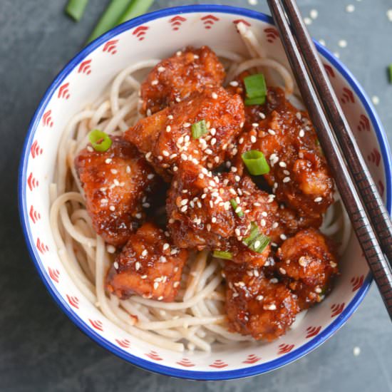 Popcorn Chicken with Rice Noodles - Recipe photo by mealpreponfleek