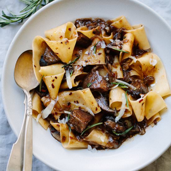 pappardelle with portobello ragu - Recipe photo by FamilyStyle Food