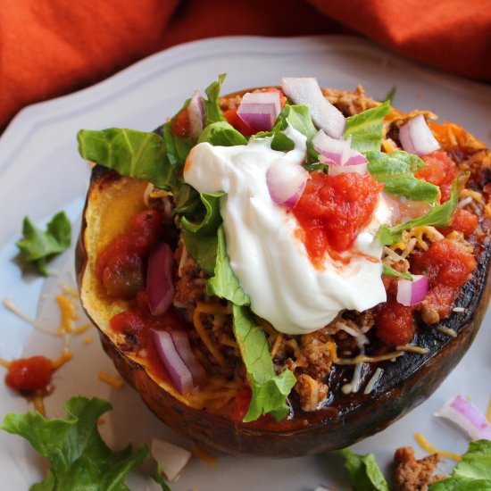 Taco Stuffed Acorn Squash - Recipe photo by thespeedyspatula