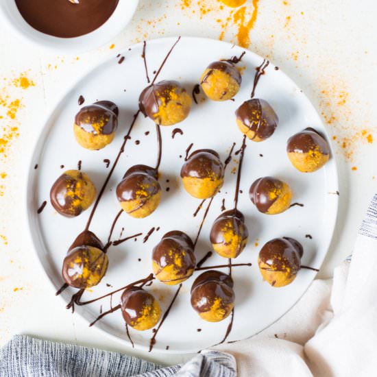 Chocolate Covered Golden Glow Bites - Recipe photo by RealFoodWholeLife