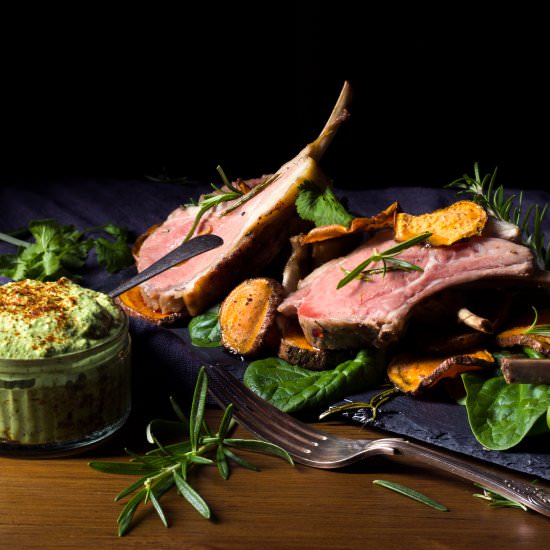 Lamb Lollipops with cashew mint dip - Recipe photo by Properfoodie