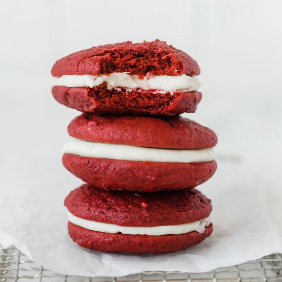 Red Velvet Whoopie Pies - Recipe photo by browneyedbaker