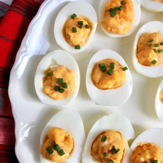 Buffalo Deviled Eggs - Recipe photo by girlinhealing