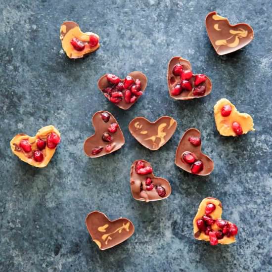 Chocolate Pomegranate Candy Bites - Recipe photo by trialandeater