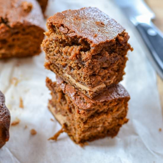 Molasses Peanut Butter Blondies - Recipe photo by saltwaterdaughters
