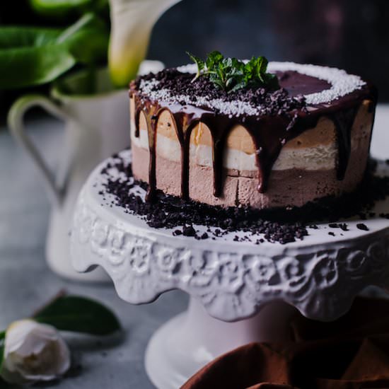 Eggless Triple Chocolate Mousse Cake - Recipe photo by PlayfulCooking