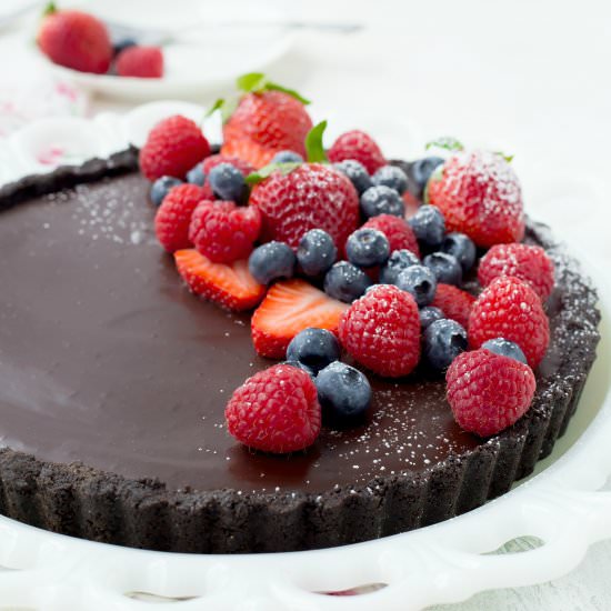Chocolate Tart (no bake) - Recipe photo by rachelcooksblog