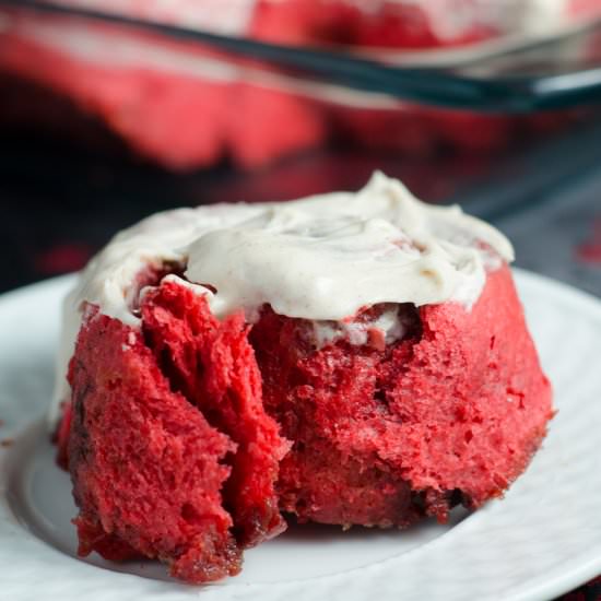 Red Velvet Cinnamon Rolls - Recipe photo by TheHousewifeModern