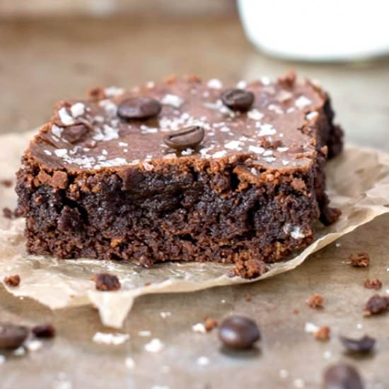 GF Espresso Sea Salt Brownies - Recipe photo by crazyinspiredlife