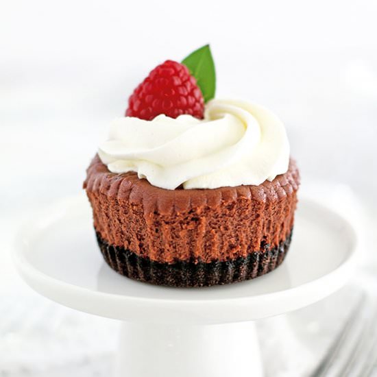 Oreo Chocolate Mini Cheesecakes - Recipe photo by valyastasteofhome.com