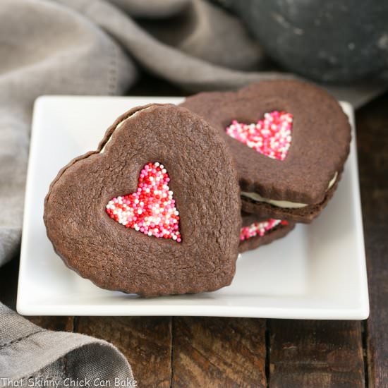 Chocolate Heart Sandwich Cookies - Recipe photo by thatskinnychickcanbake