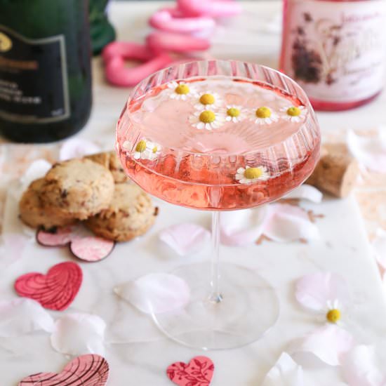 Flowers & Champagne Cocktail - Recipe photo by lovehappyhour