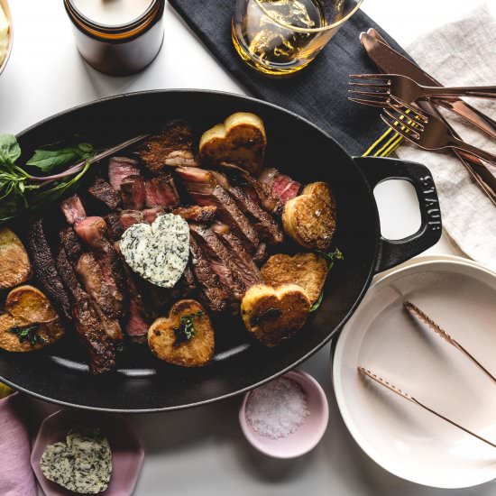Simple Steak w/Garlic Basil Butter - Recipe photo by iamafoodblog