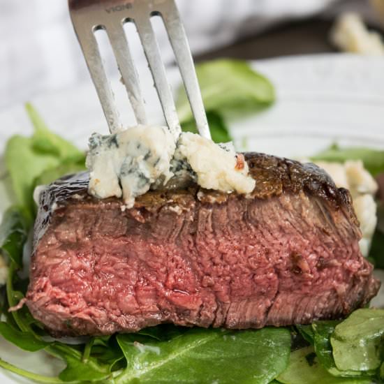 Easy Filet Mignon with Blue Cheese - Recipe photo by thehungrywaitress