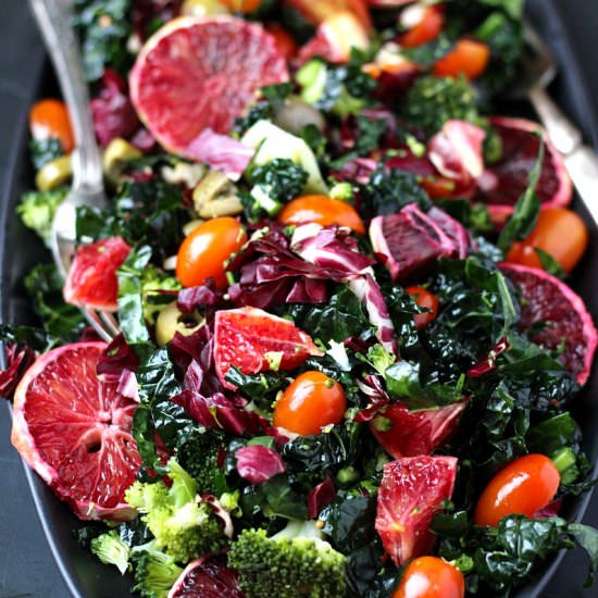 Blood Orange Kale Salad - Recipe photo by Garden in the kitchen
