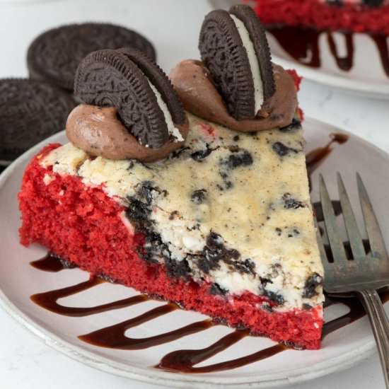 Red Velvet Oreo Cheesecake Cake - Recipe photo by crazyforcrust