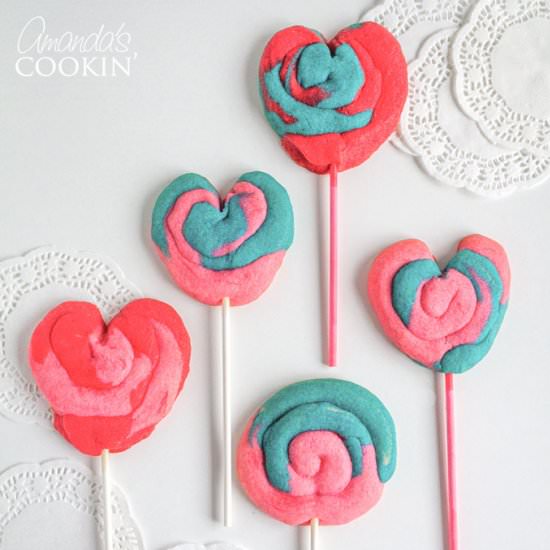 Valentine Play Dough Cookie Pops - Recipe photo by amandascookin