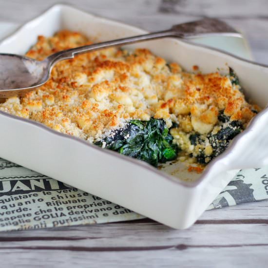 Spinach savoury crumble - Recipe photo by La Mora Romagnola