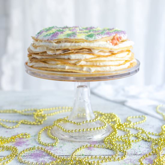 Crepe King Cake - Recipe photo by beckysuebakes