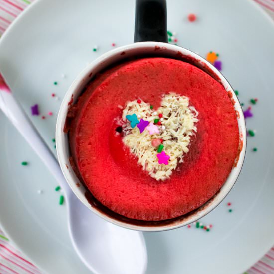 Vegan Red Velvet Mug Cake - Recipe photo by mghthakkar