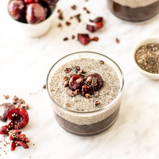 Chocolate Cherry Chia Pudding Cups - Recipe photo by pipercooks