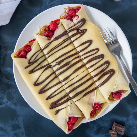 Almond Butter Raspberry Crepes - Recipe photo by Lip-SmackingFood