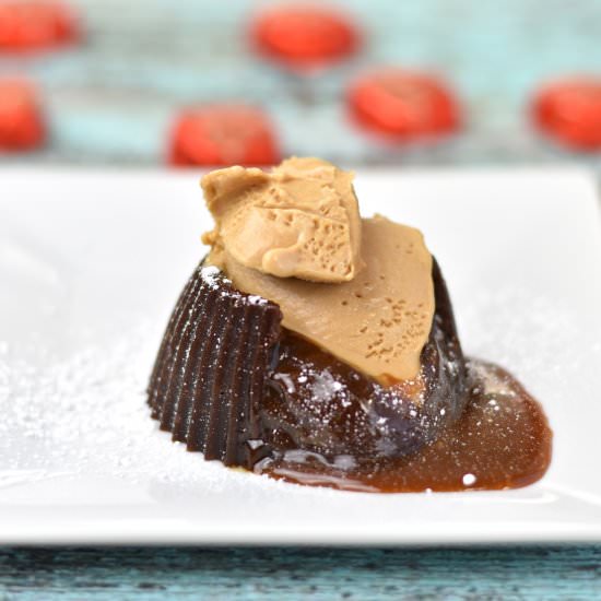 Salted Caramel Molten Lava Cakes - Recipe photo by Spice Cravings
