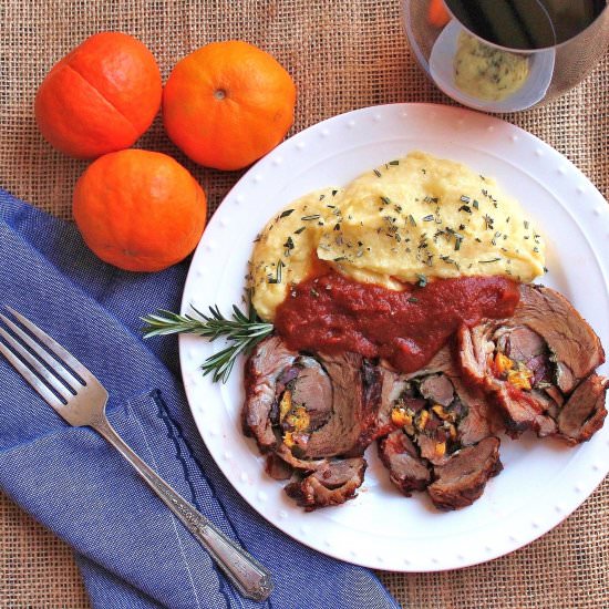 Stuffed Mediterranean Lamb Roast - Recipe photo by TwoBitTart