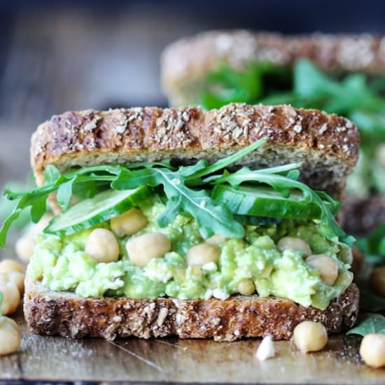 Chickpea Avocado Feta Sandwich - Recipe photo by Eating European
