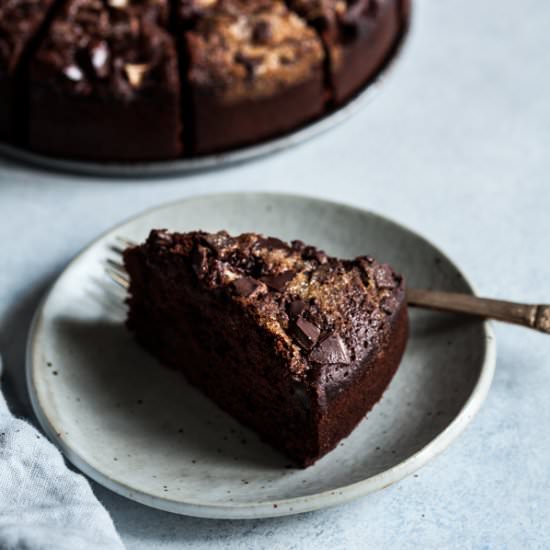 Vegan Dark Chocolate Pear Cake - Recipe photo by thefullhelping