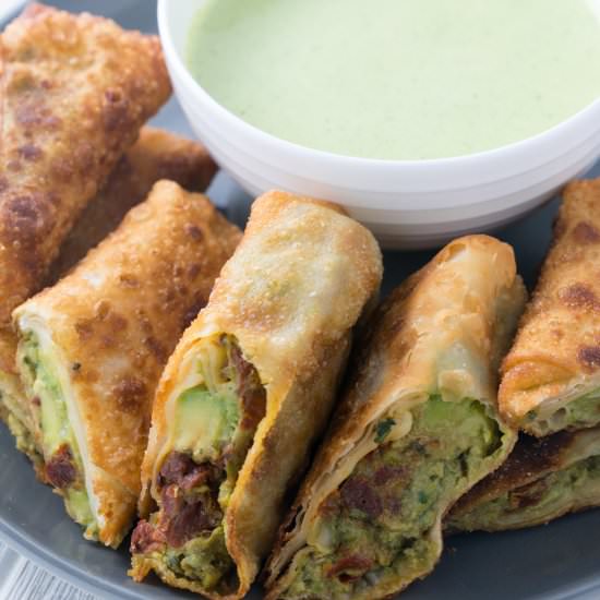 Avocado Eggrolls & Cilantro Sauce - Recipe photo by feelgoodfam