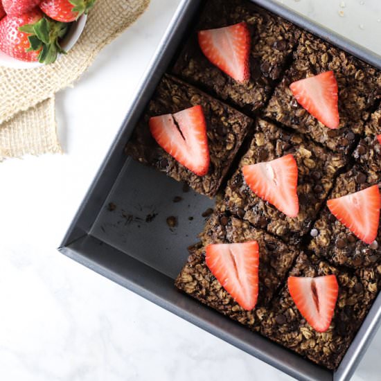 Healthy Chocolate PB Baked Oatmeal - Recipe photo by spinach4breakfast